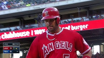 LAA@TEX: Aybar plates Pujols with a grounder