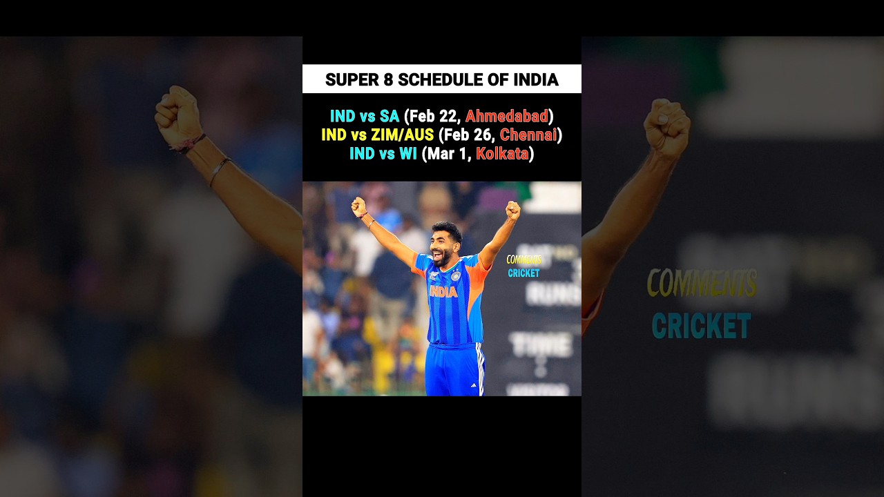 T20 World Cup Super 8 Schedule Of India 