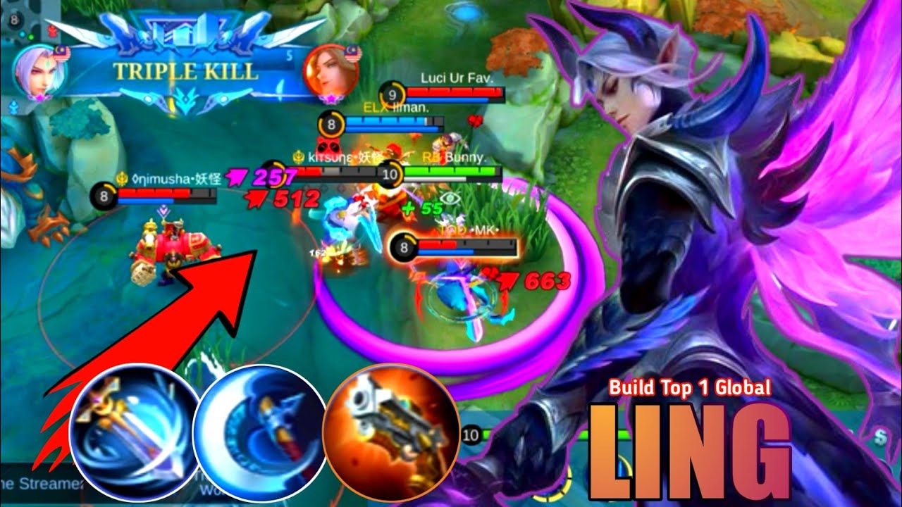 LING NIGHT SHADE FASTHAND COMBO - BUILD TOP 1 GLOBAL LING ~ MLBB