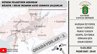 ORADAYDILAR - 1 (DEPREM FELAKETİNİN ARDINDAN  BÖLGEYE / BÖLGE İNSANINA KATKI SUNMAYA ÇALIŞANLAR)