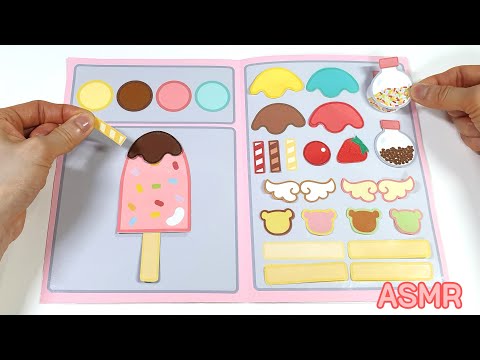 [DIY PAPER ASMR] Ice cream making ASMR｜Paper craft ｜Paper game