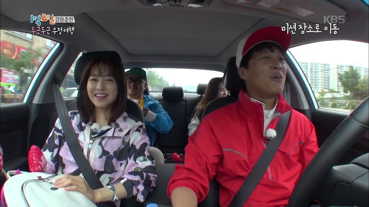 [HIT] 1박 2일 - 박보영·민아, 이동중 앞머리 헤어롤..털털한 매력. 20150621