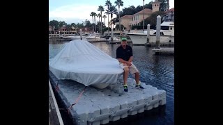 Dock Blocks drive-on boatlift for 191 Bay Scout center console