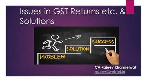 Issues in Filing GST Returns with Solutions by CA Rajeev Khandelwal