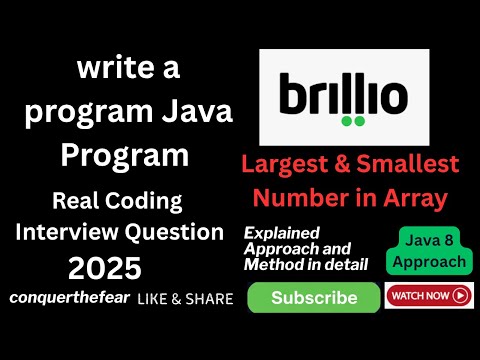 Real Java Coding Interview Question : Java8 Largest and Smallest Number in Array | Coding Challenge