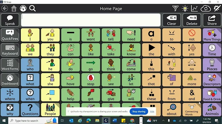 Vocabulary Filter in TD Snap Motor Plan Page Set