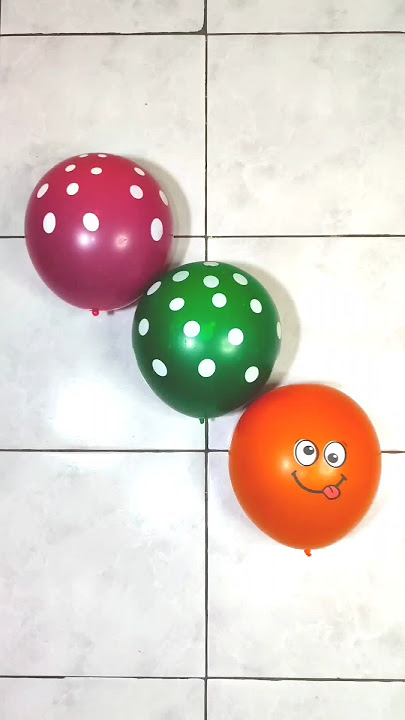 Popping three colorful balloons is very funny and satisfying (14) #asmrsounds #funny #poppingballoon