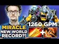 New World Record by Miracle?! 1260 GPM Alchemist Ultra Fast Farm Dota 2