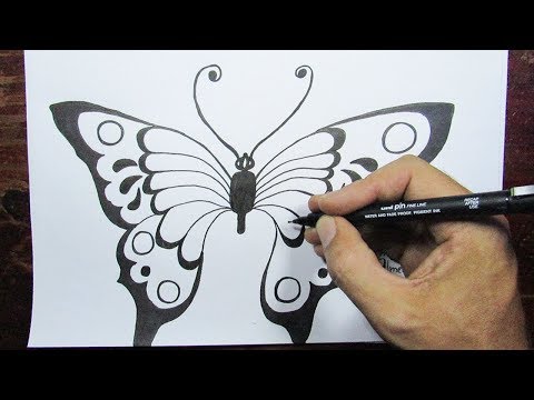 Desenhando uma Borboleta Preto e branco