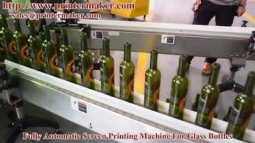 5 Color LED UV Automatic Glass Bottle Screen Printing Machine,cnc glass bottle printing machine