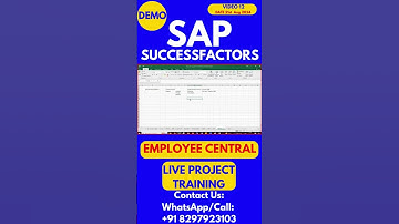 SAP SuccessFactors Employee Central Training Video 12  Date 22nd Aug 2024 #sapsuccessfactorstraining