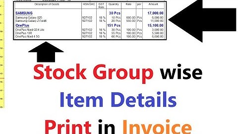 (Buy TDL Source Code Only Rs.50) Stock Group wise Item Details Print in Invoice in Tally Prime 6.0