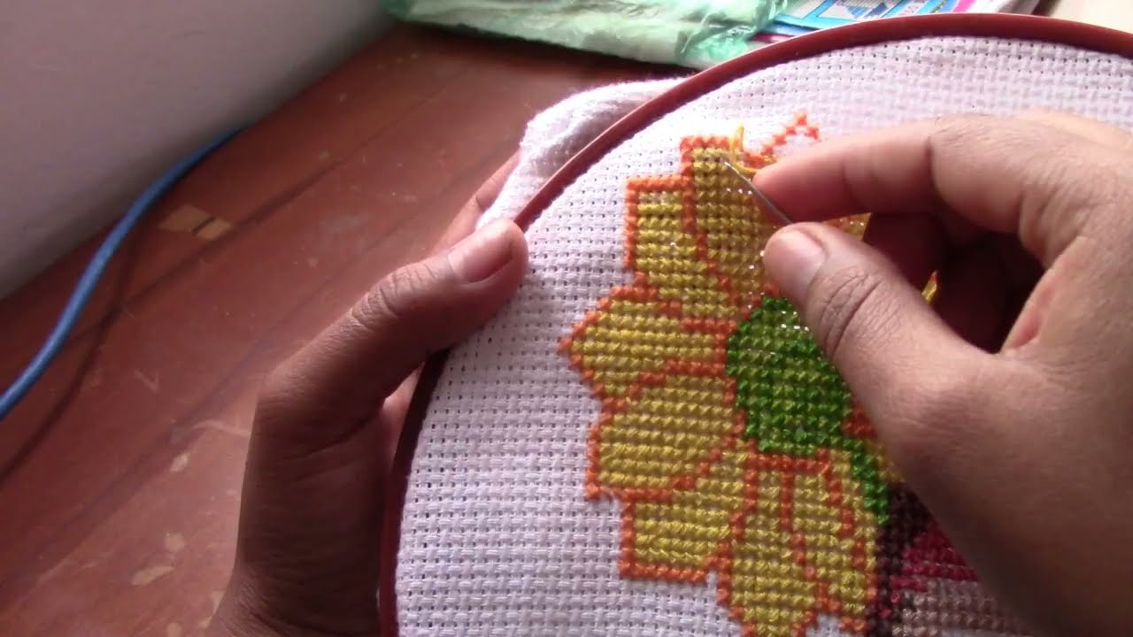 Bordado de Girasoles con PUNTO CRUZ 🌻