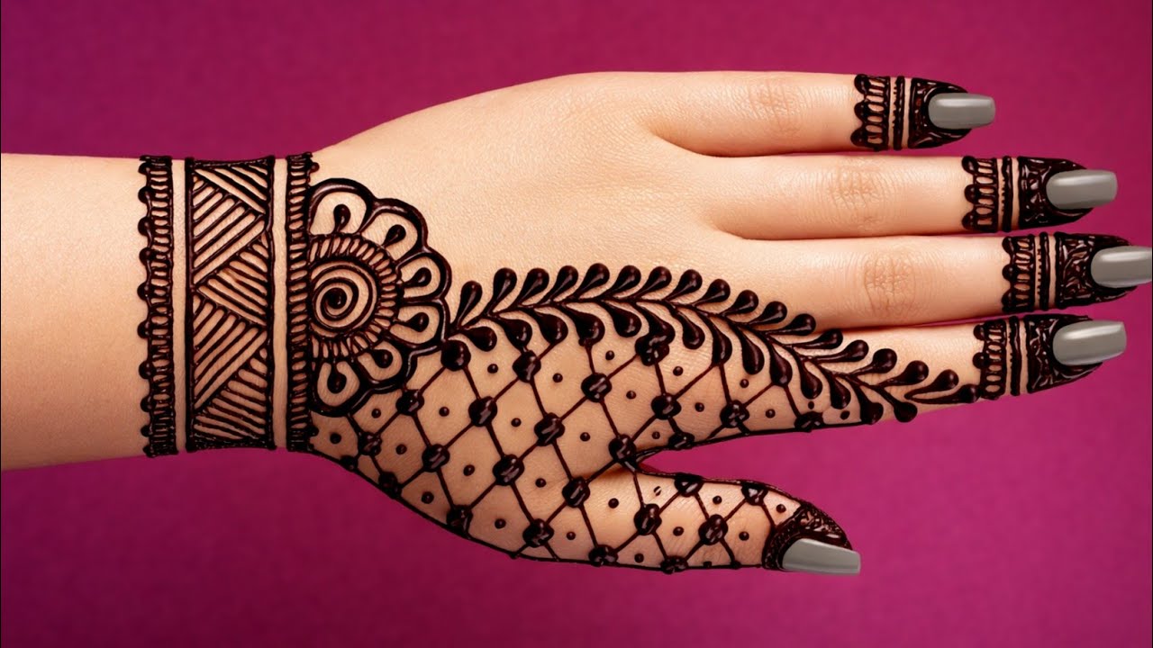 Elegant Arabic Net Mehndi Design | Simple & Stylish Full Hand Henna 😍 | Mehndi Desings 