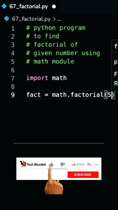 Python Program To Calculate Factorial Of Given Number | Math Module ...