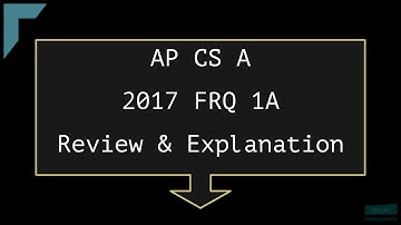2017 AP Computer Science A FRQ 1A