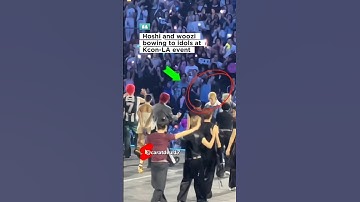 #moments🥰#hoshi #woozi #bowing to #idols #KCON LA #goodboy #kpop #trending #carat #svt #fyp #shorts