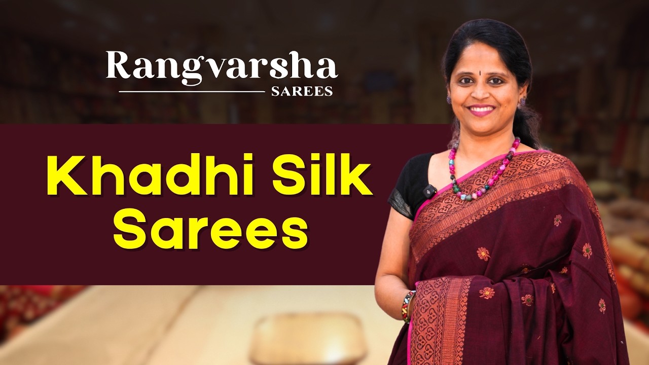 Khadhi silk Sarees - Rangvarsha Sarees - Elegant woven Khadhi silk sarees in attractive colours