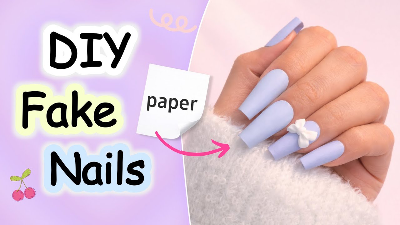 Как сделать накладные ногти дома из бумаги | Накладные ногти своими руками