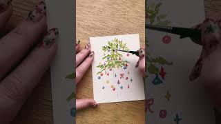 Whimsical watercolor tree for day 8! Inspired by the grinch but with a vintage spin