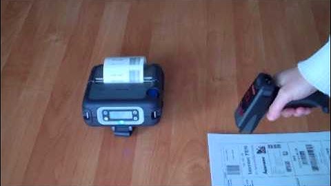 Microscan MS-Q Handheld Barcode Reader Wirelessly Connected to Printer