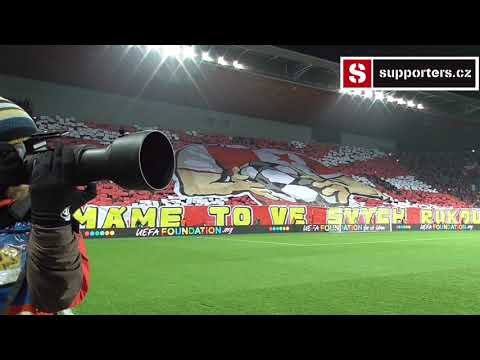 Slavia Praha - Inter Milan - choreo Tribuny Sever