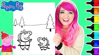 Coloring Peppa Pig & George Christmas Coloring Page | Ohuhu Art Markers