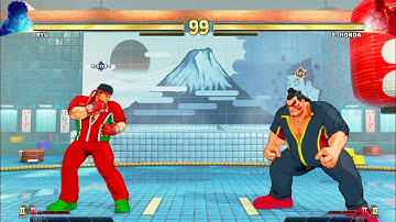 Ryu Vs E:Honda (Hardest AI) Street Fighter V:CE