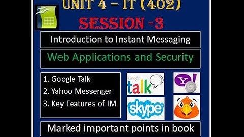 Class 10 - IT 402 | Unit  4 Web Application and Security | Instant Messaging | From Book | Session 3