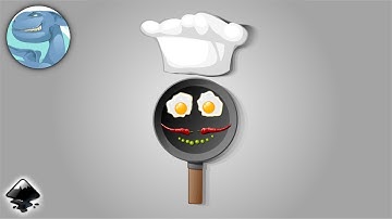 Fried eggs breakfast. Inkscape vector art. Time lapse video.