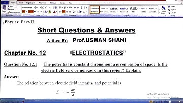 Exercise Short Questions🔥|| Chapter 12 Electrostatics | Class 12 PHYSICS |