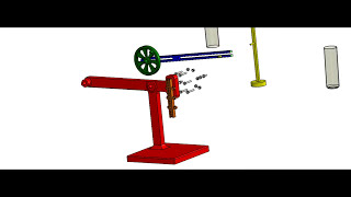 Animation of Four bar Quick return Mechanism : Exploded views - Solidworks Tutorials