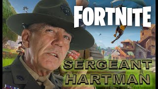 video thumbnail for: Gunnery Sergeant Hartman Plays FORTNITE: BATTLE ROYALE (Soundboard Gaming Pranks)