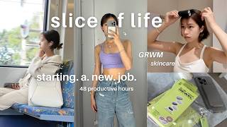 slice of life 🌟 FIRST WEEK AT MY NEW JOB! 48 productive hours, skincare & GRWM