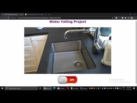 Water falling small project using javascript,html,css