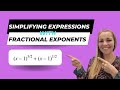 Simplifying Expressions with Fractional Exponents