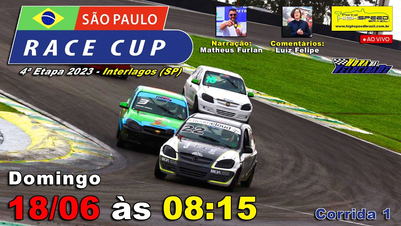 RACE CUP | Corrida 1 | 4ª Etapa 2023 - Interlagos (SP) | Ao Vivo - YouTube