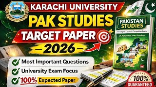 Pakistan Studies Target Paper 2026 | ADA ADS ADC Karachi University