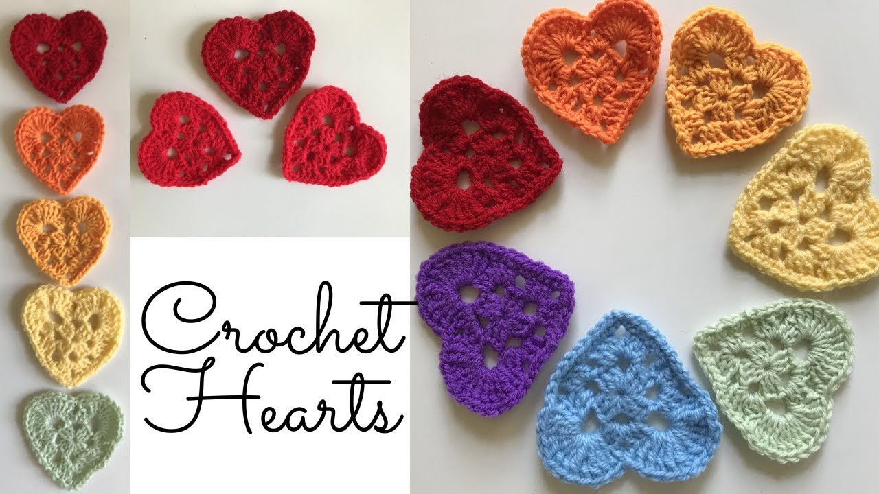 HOW TO CROCHET A HEART crochet hearts free tutorial for beginners