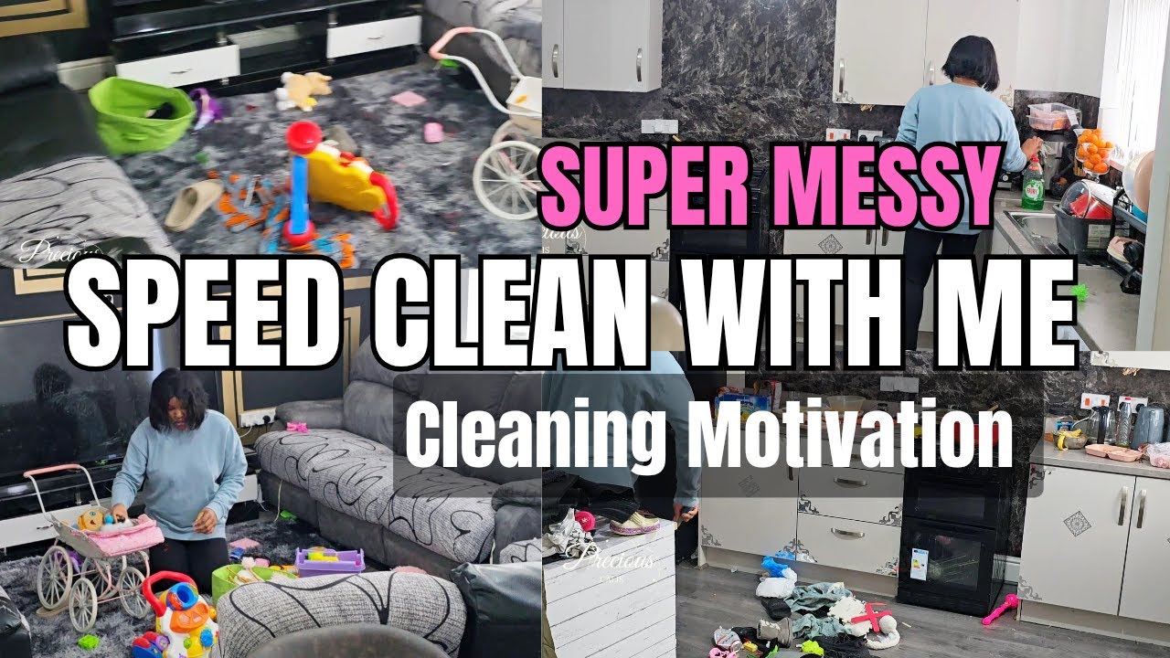 SPEED CLEAN MY MESSY HOUSE WITH ME // MID-WEEK CLEANING MOTIVATION ...