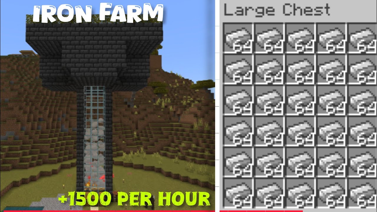 IRON FARM IN MY SURVIVAL WORLD WITH +1500 PER HOUR ONE OF THE BEST FARM ...