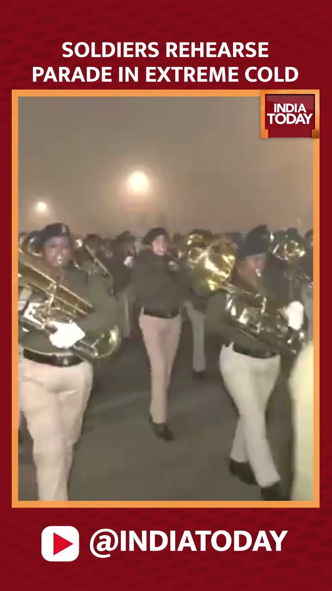 Soldiers Rehearse Parade In Extreme Cold #republicday #republicdayparade #paraderehearsal #shorts