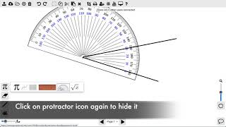 Drawing angles using the protractor tool in Groupworld
