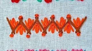 Border Embroidery, How To Border Clothing, Handkerchief, Napkin, Flower Embroidery Designs