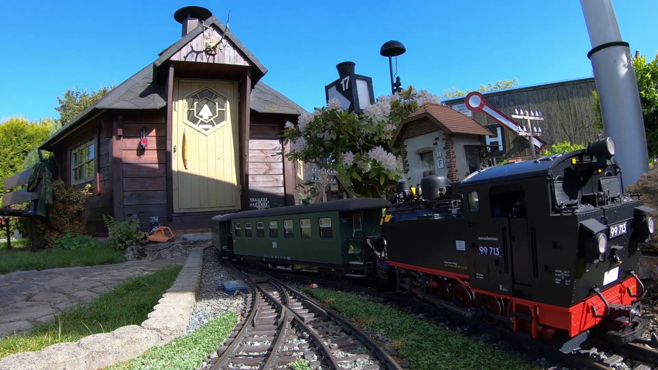 Führerstandsmitfahrt auf meiner Gartenbahn,  Cab ride, Garden Train, Riding Eastward,  Mai 2020