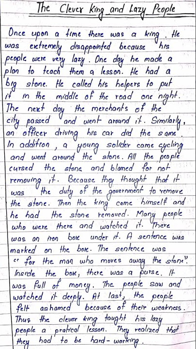 The Clever King and The Lazy People ||  Story Writing In English || EK Education