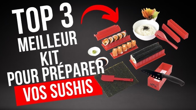 lisigoo Kit sushi maki maker complet - Appareil pour fabrication - Coffret  avec natte en bambou, couteau japonais, baguettes, moule à sushi, moule à  maki - Idée cadeau homme femme en destockage