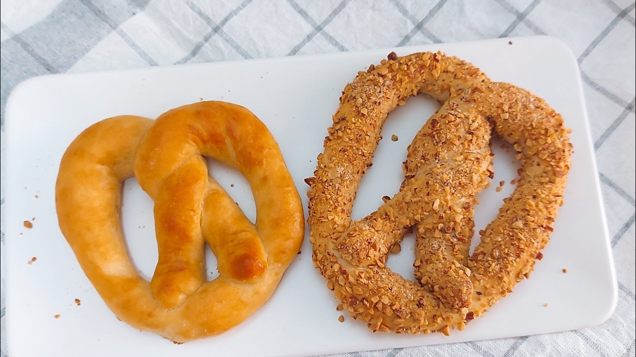 เพรทเซล แป้งนุ่มเหนียว รส ออริจินัล และ รส อัลมอนด์ Soft Pretzels Recipe 🥨🥨(Original & Almond)