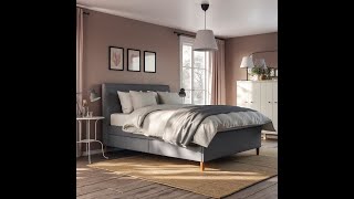 IDANÄS Upholstered storage bed, Gunnared dark gray, assembly instruction ikea bed