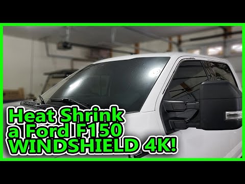 Heat Shrinking FULL WINDSHIELD in 50% Window Tint on Ford F150 4K